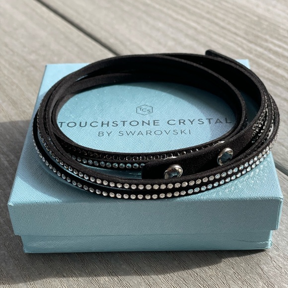 Touchstone Crystal by Swarovski Wrap-Star Bracelet in Silver Night and Black - Picture 2 of 4
